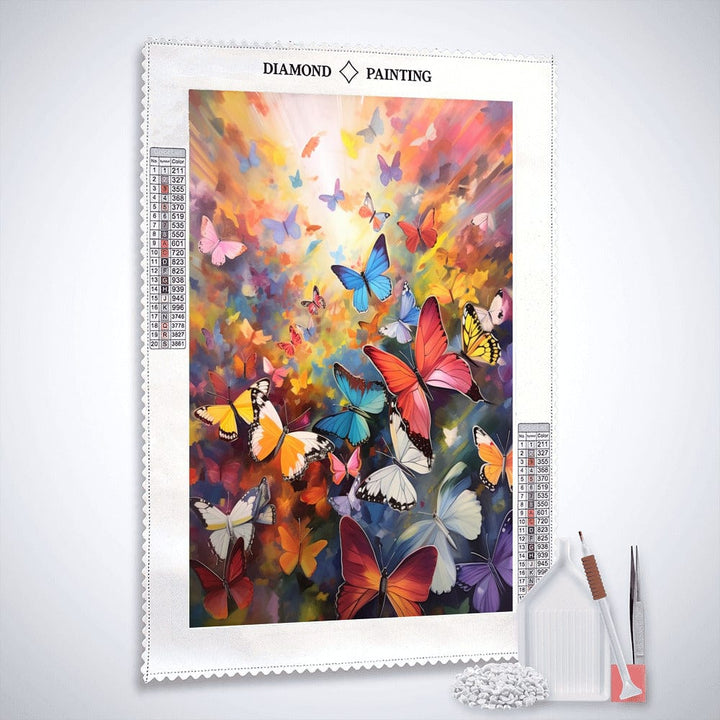 2+1 gratis! |  Diamond Painting -  Kunterbunte Schmetterlinge