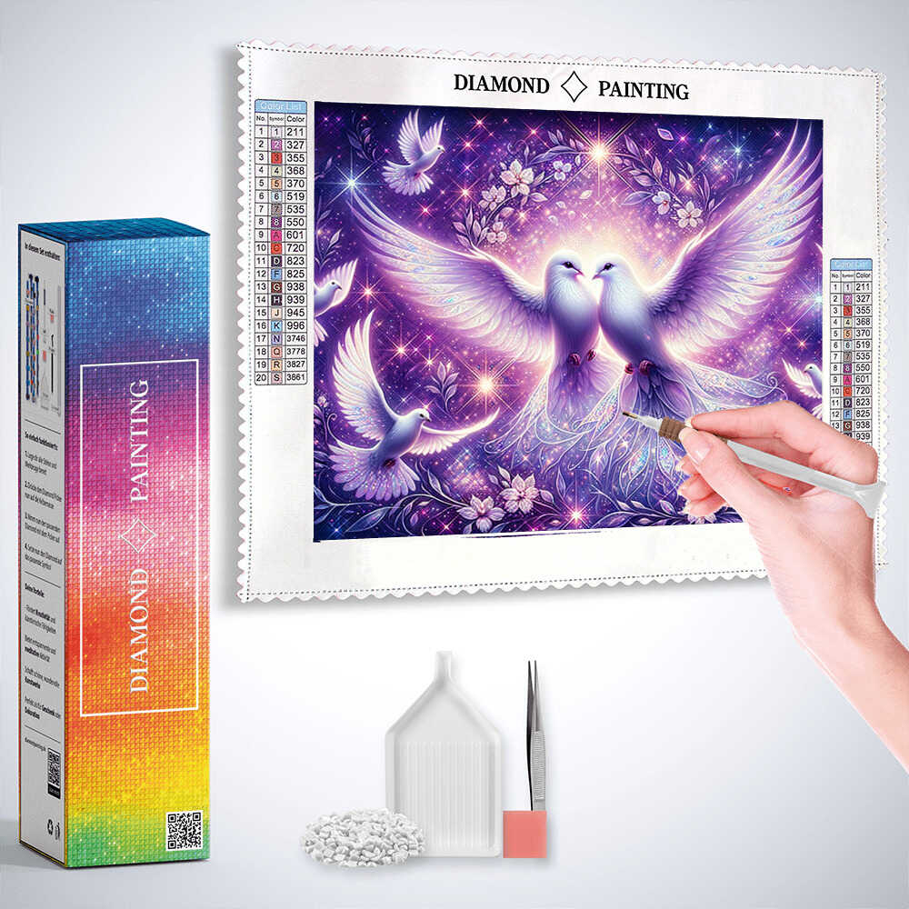 2+1 gratis! |  Diamond Painting - Taubenduo