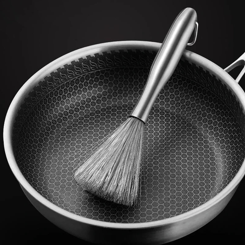 CleanPro™ - Edelstahl-Pfannenbürste mit Langem Griff [50% Rabatt ]