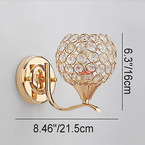 Zeitgenössische kreative Kristallkugel 1-Licht Wandleuchtenlampe für das Wohnzimmer
