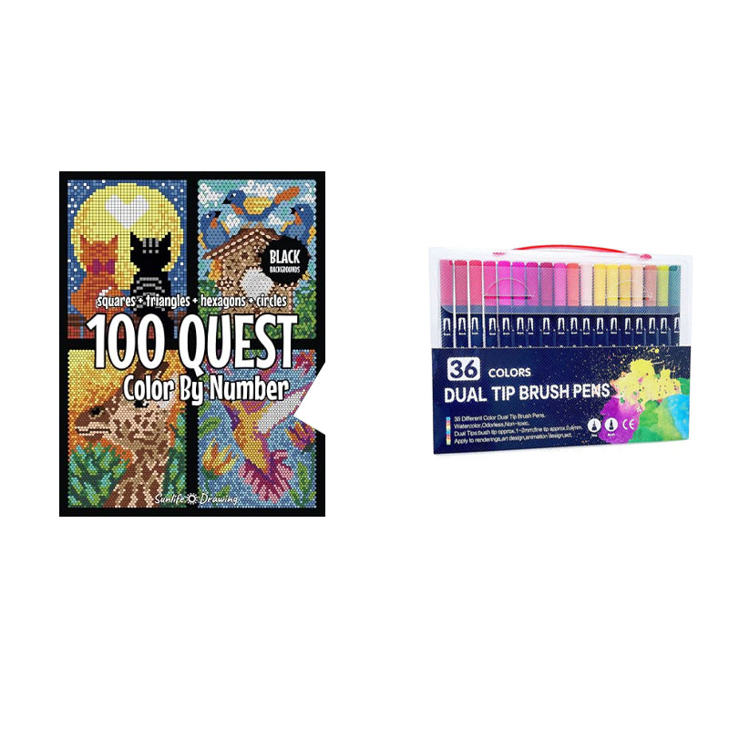 100 QUEST Farbe nach Nummer Buch | 50% RABATT