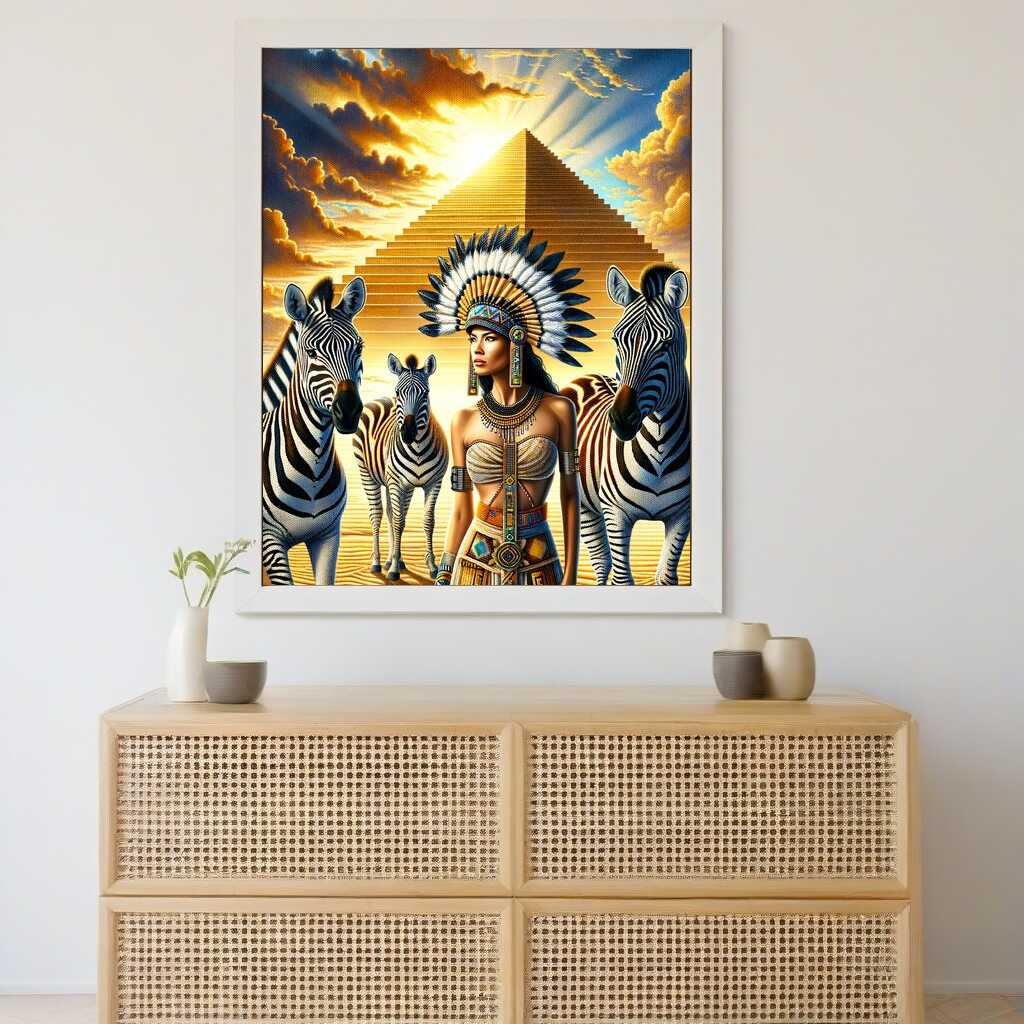 2+1 gratis! |  Diamond Painting - Zebra und Tempel