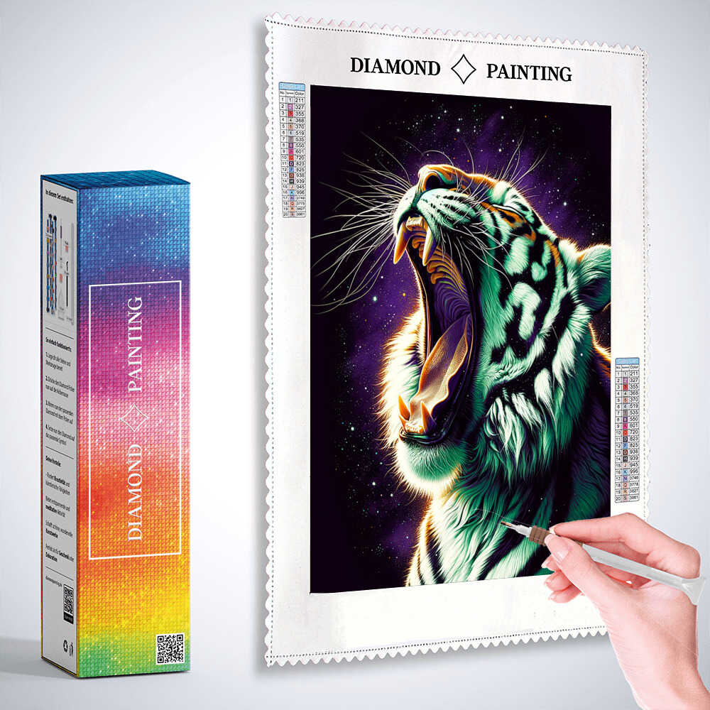 2+1 gratis! |  Diamond Painting - Gähnender Tiger