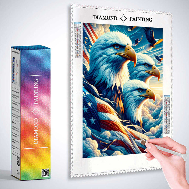 2+1 gratis! |  Diamond Painting - Adlerfamilie