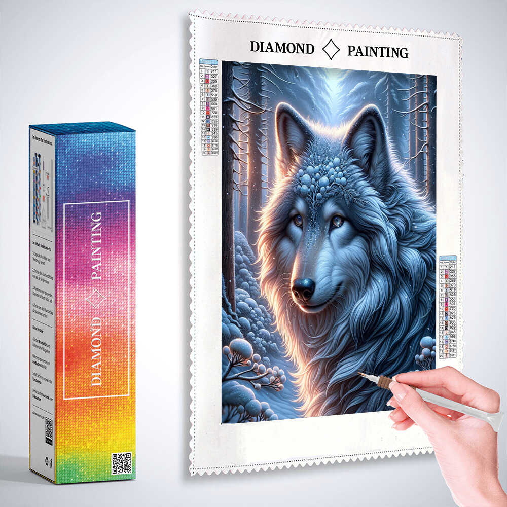 2+1 gratis! |  Diamond Painting - Wolf mit dickem Fell