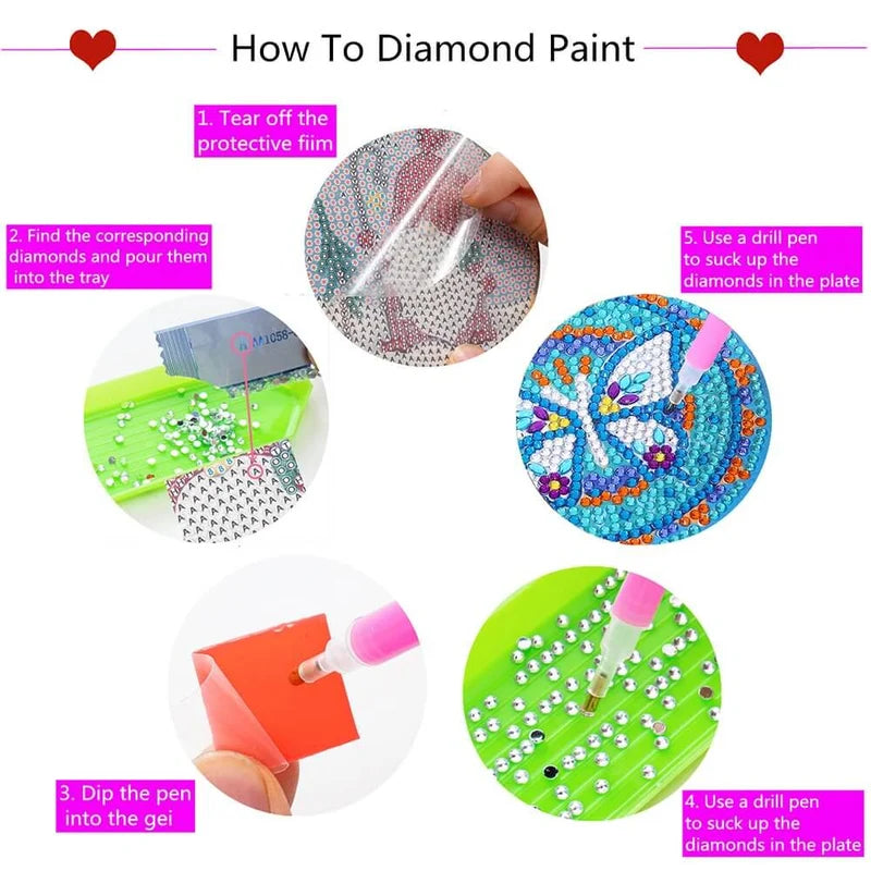DazzleCraft -  DIY-Diamant-Untersetzer | 50% RABATT