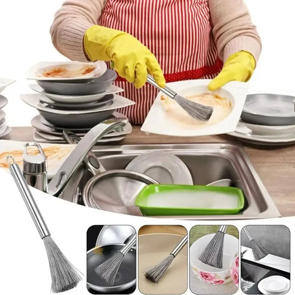 CleanPro™ - Edelstahl-Pfannenbürste mit Langem Griff [50% Rabatt ]