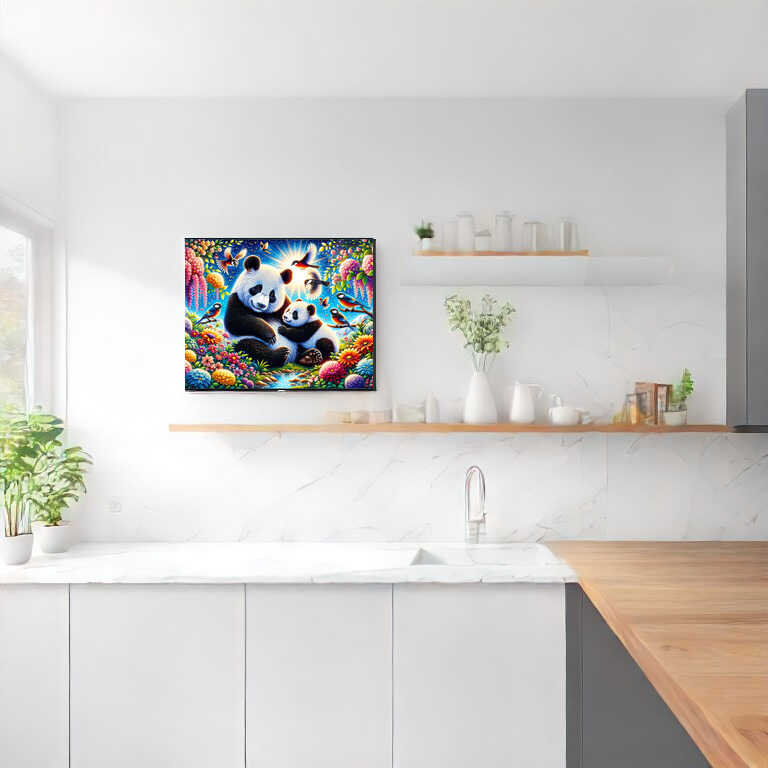 2+1 gratis! |  Diamond Painting - Panda, Mutter mit Kind
