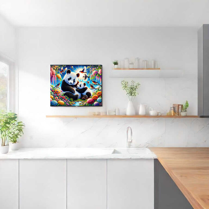 2+1 gratis! |  Diamond Painting - Panda, Mutter mit Kind