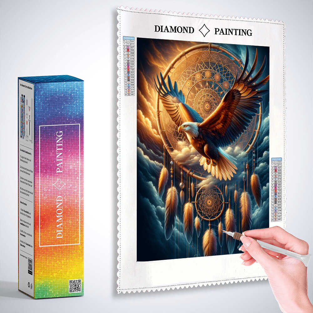 2+1 gratis! |  Diamond Painting - Adler Traumfänger