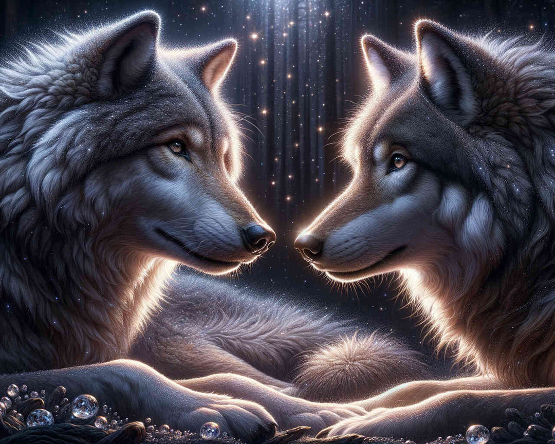 2+1 gratis! |  Diamond Painting - Wolfsfreundschaft