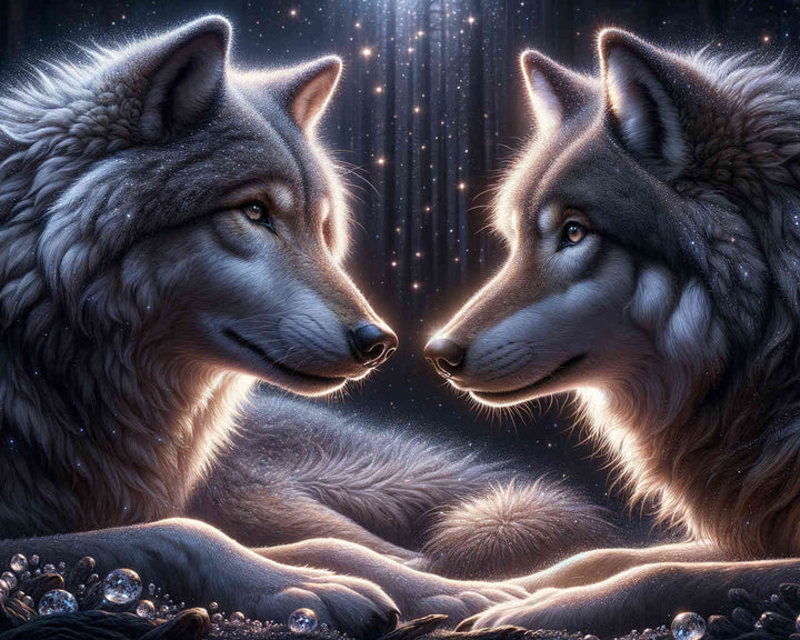 2+1 gratis! |  Diamond Painting - Wolfsfreundschaft