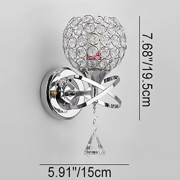 Zeitgenössische kreative Kristallkugel 1-Licht Wandleuchtenlampe für das Wohnzimmer