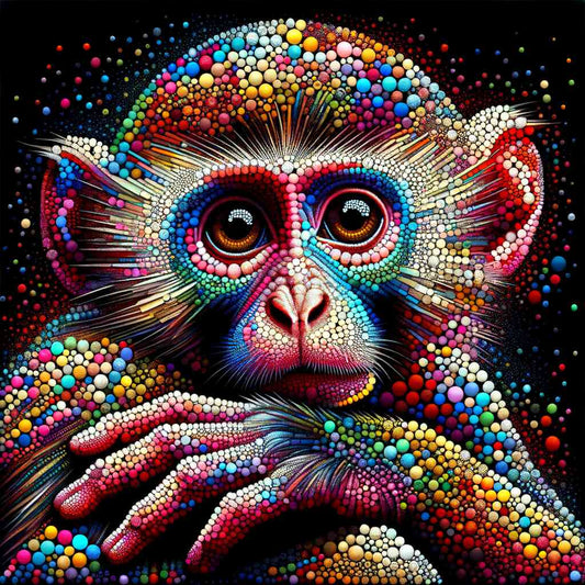 2+1 gratis! |  Diamond Painting - Liebenswerter Affe