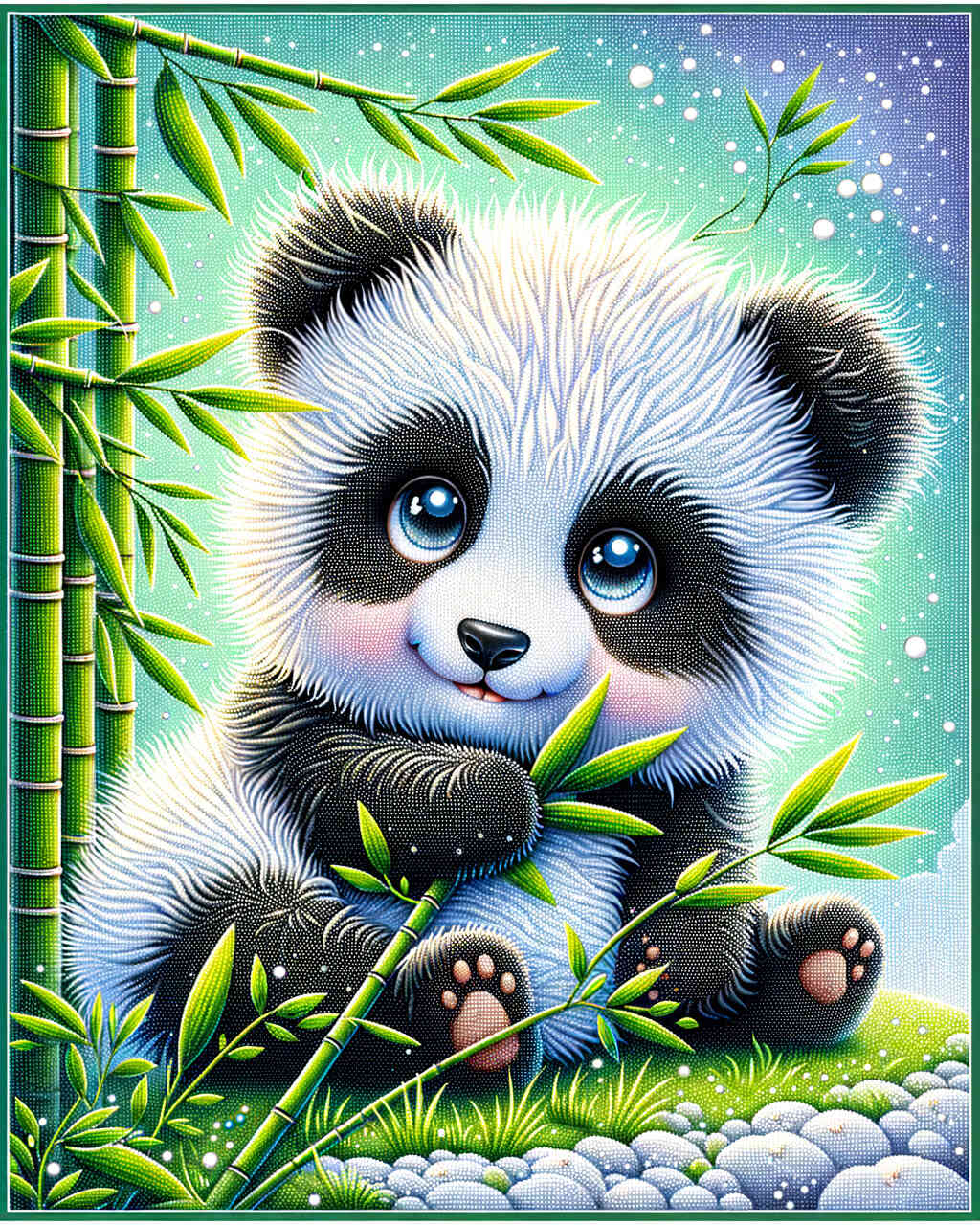 2+1 gratis! |  Diamond Painting - Kleiner Panda