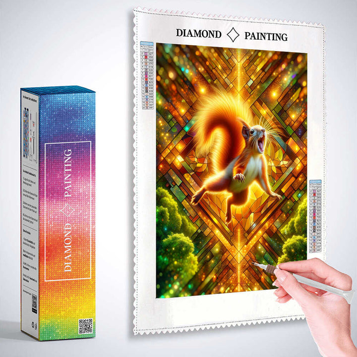 2+1 gratis! |  Diamond Painting - Eichhörnchen macht Männchen
