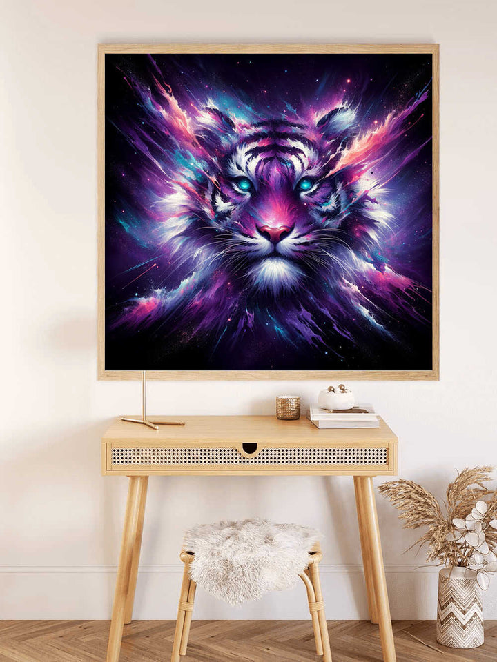 2+1 gratis! |  Diamond Painting - Lila Sternen Tiger