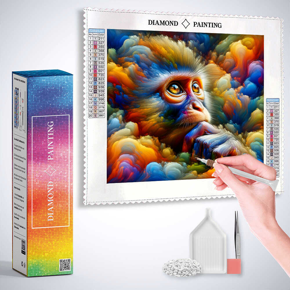 2+1 gratis! |  Diamond Painting - Affe, Tinking of