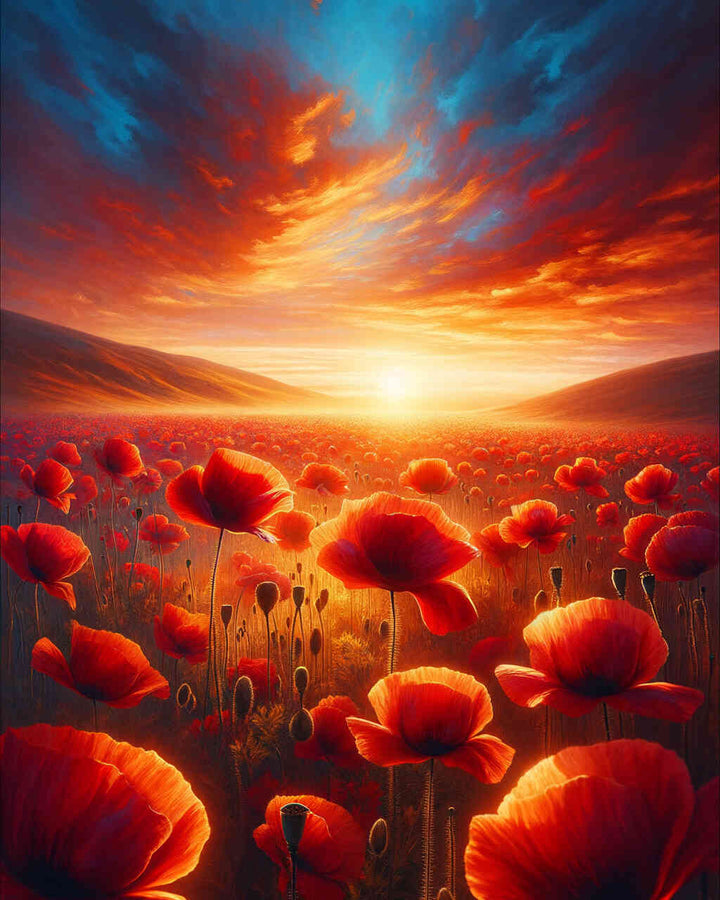 2+1 gratis! |  Diamond Painting - Klatschmohn im Abendrot