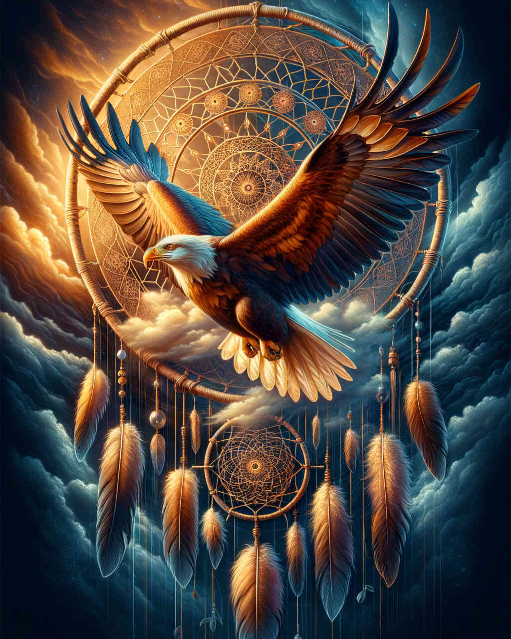 2+1 gratis! |  Diamond Painting - Adler Traumfänger