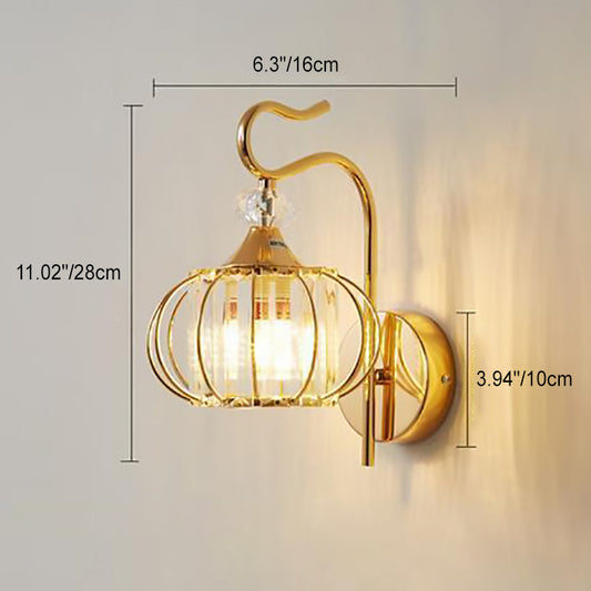 Moderne Minimalistische Ovale Zylinder Hardware Kristall 1-Licht Wandlamp Für Schlafzimmer