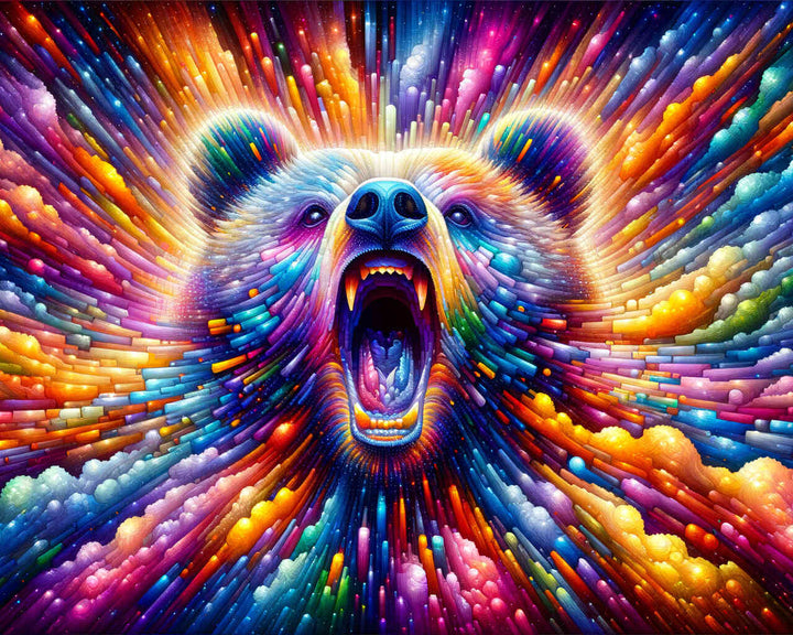2+1 gratis! |  Diamond Painting - Bär, bunt und abstrakt