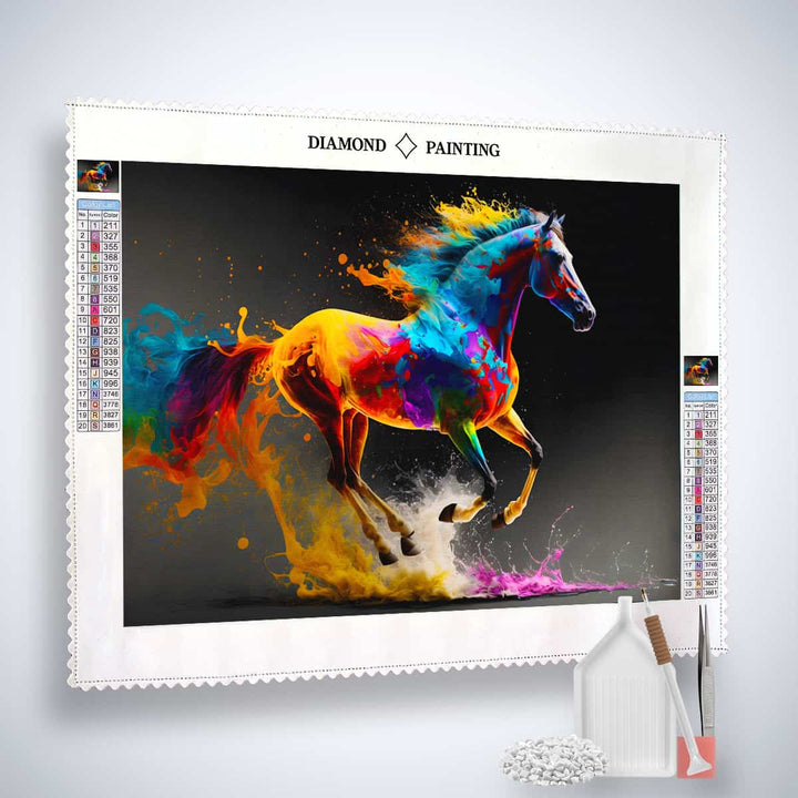 2+1 gratis! |  AB Diamond Painting - Farbenfrohes Pferd