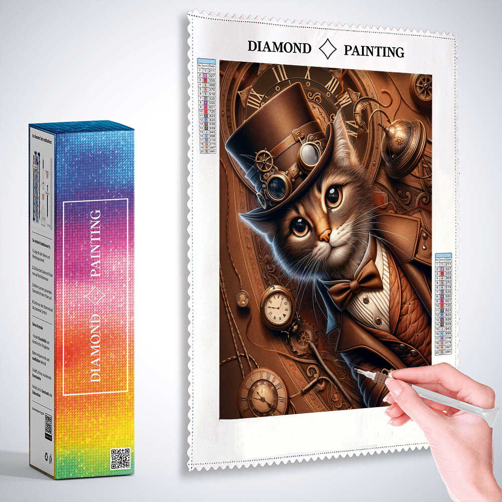 2+1 gratis! |  Diamond Painting - Zylinderkatze