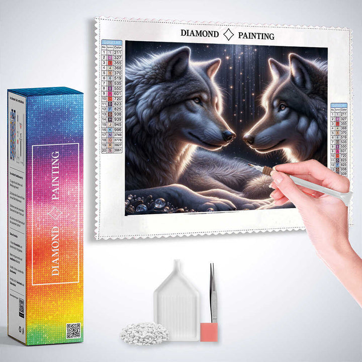 2+1 gratis! |  Diamond Painting - Wolfsfreundschaft