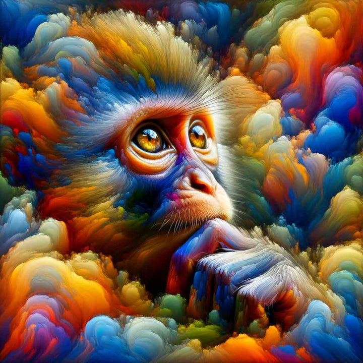 2+1 gratis! |  Diamond Painting - Affe, Tinking of