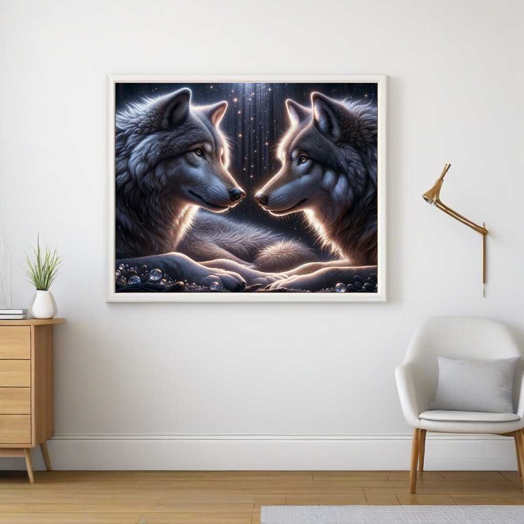 2+1 gratis! |  Diamond Painting - Wolfsfreundschaft