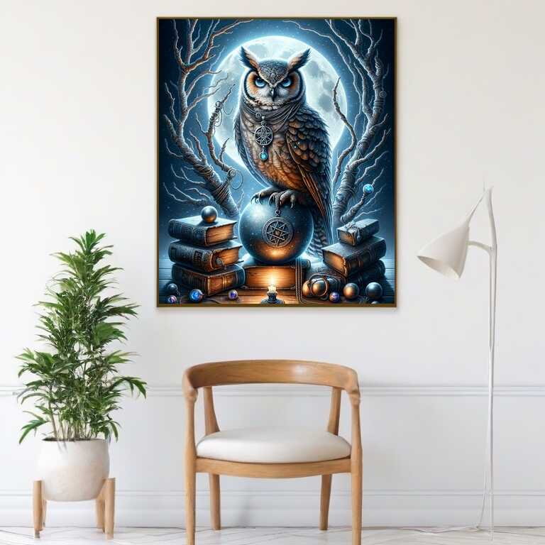 2+1 gratis! |  Diamond Painting - Eule mit Kette