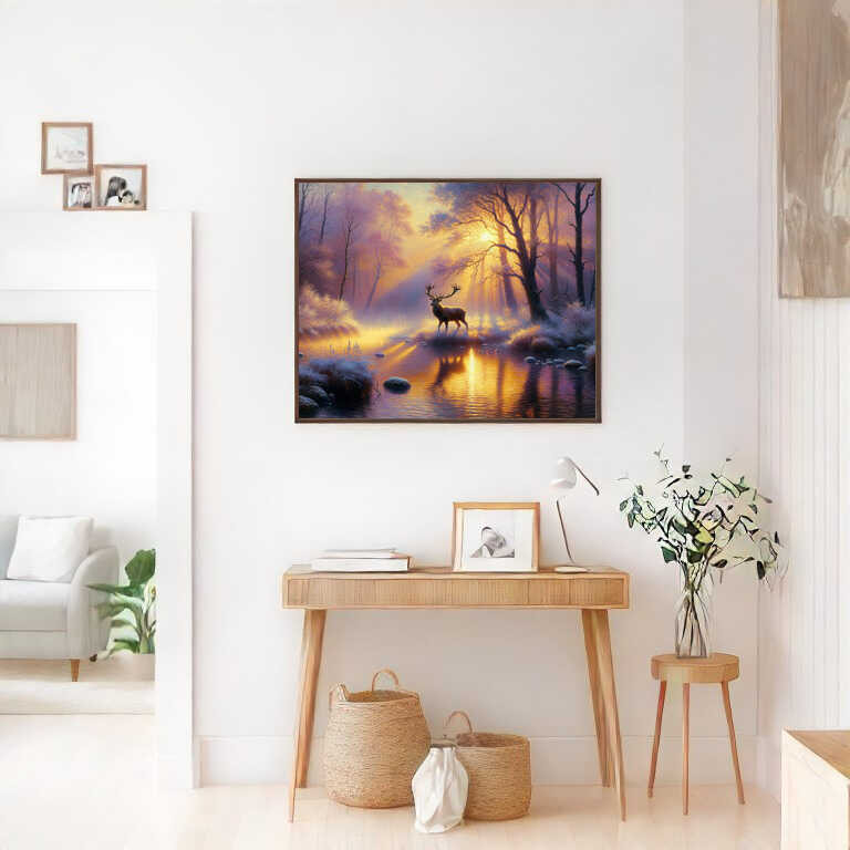2+1 gratis! |  Diamond Painting - Hirsch im Morgengrau