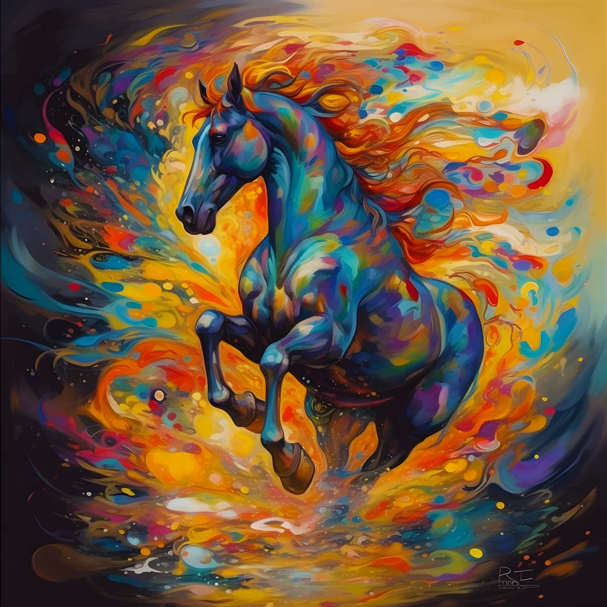2+1 gratis! |  Diamond Painting - Galoppierendes Pferd