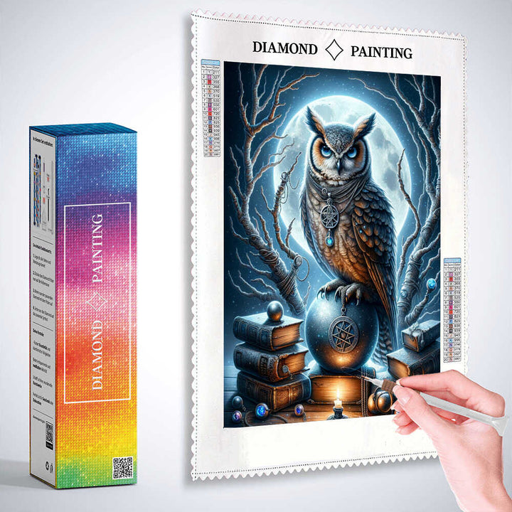 2+1 gratis! |  Diamond Painting - Eule mit Kette