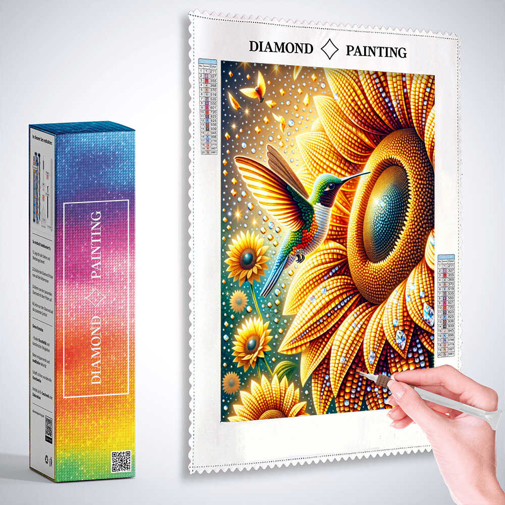 2+1 gratis! |  Diamond Painting - Sonnenblume Kolibri