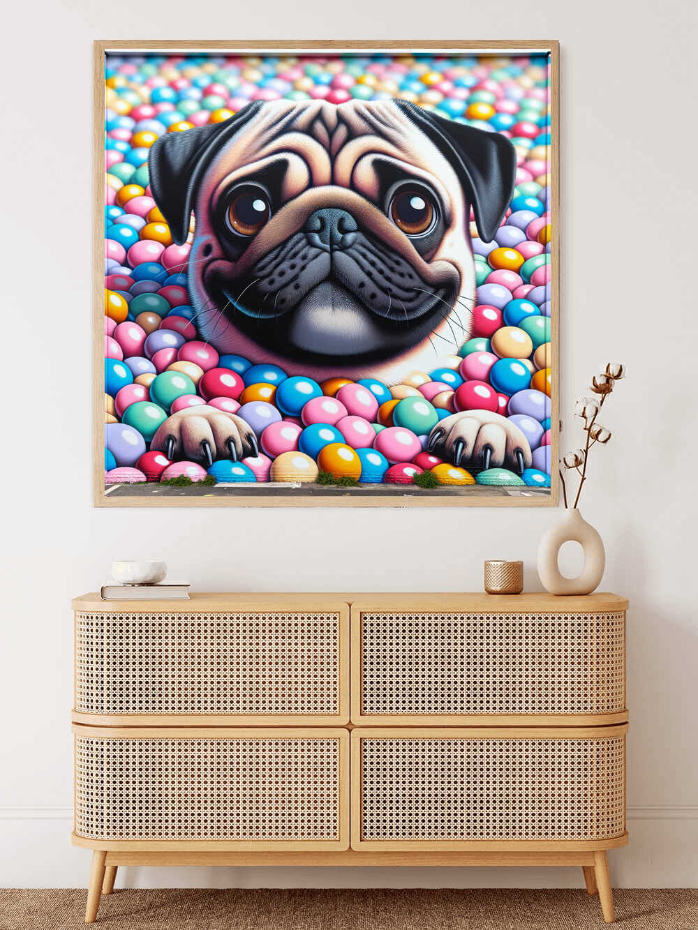 2+1 gratis! |  Diamond Painting - Mops in Bonbon Bad