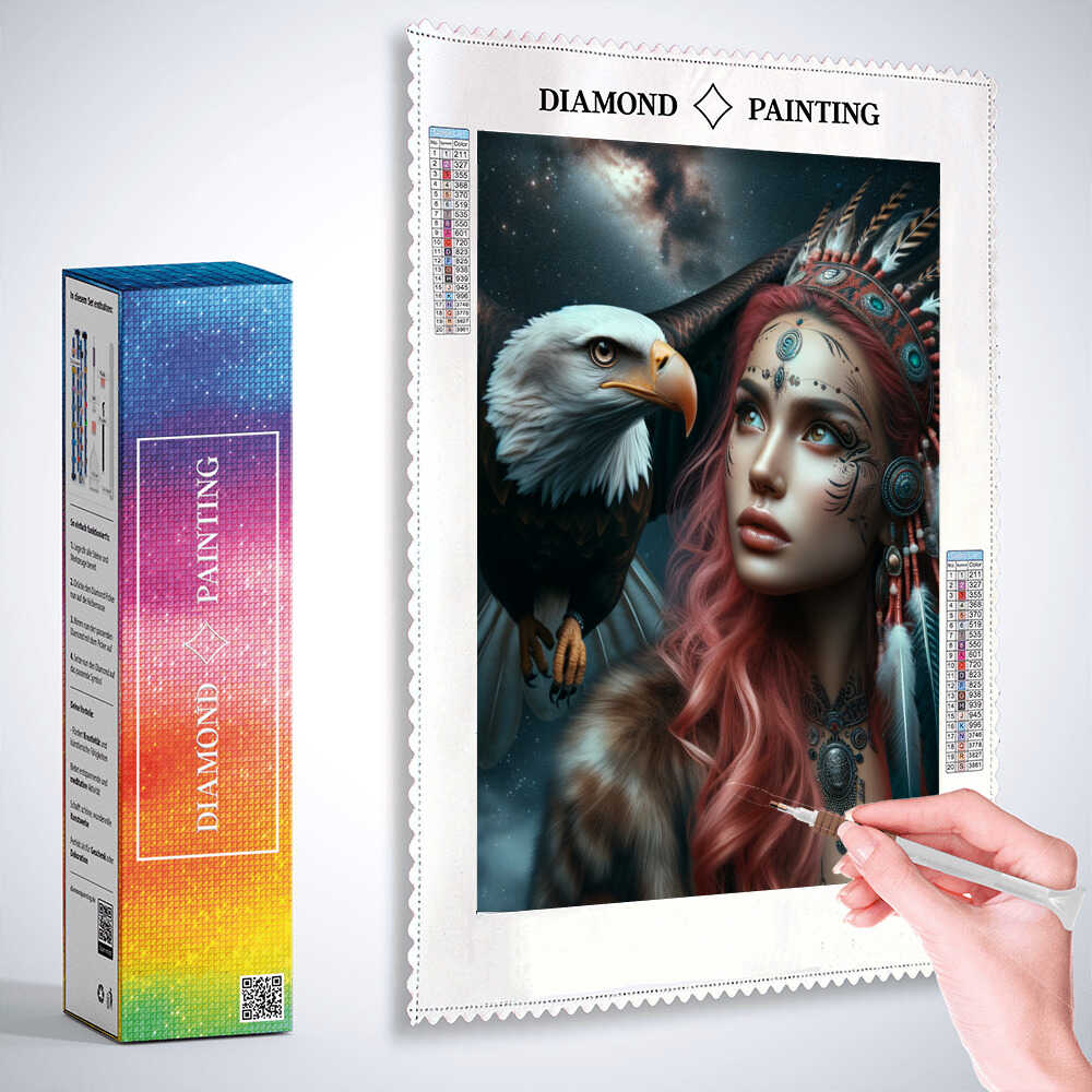 2+1 gratis! |  Diamond Painting - Adler und Frau