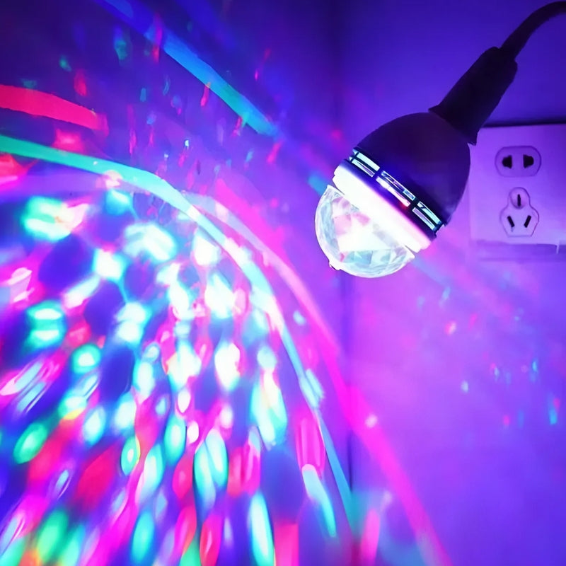 PartyLED - Bunte LED-Partyleuchte mit 360° drehbarem Strahl