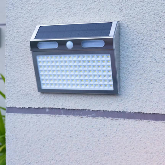 Moderner Minimalistischer Solar Wasserdichter Rechteckiger Trapezförmiger Edelstahl PC LED Außen Wandleuchtenlampe Für Garten