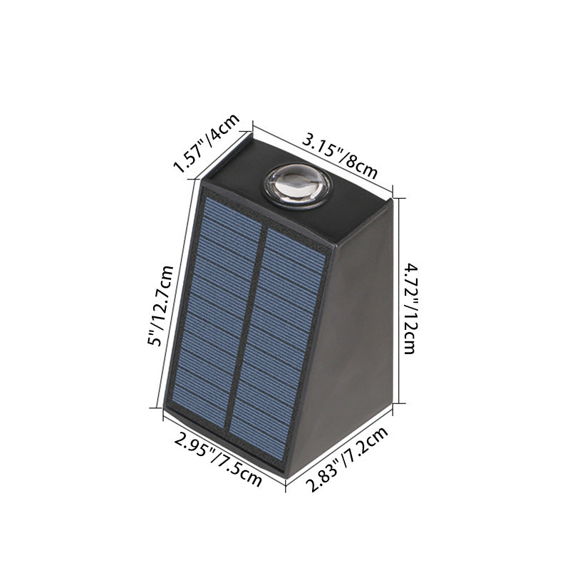 Modern Minimalist Solar Wasserdicht Trapezförmiges Rechteck ABS PVC LED Außen Wandleuchte Lampe Für Garten