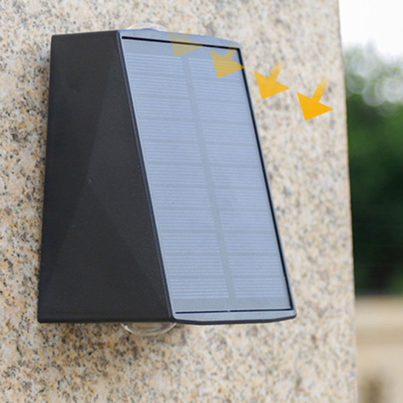 Modern Minimalist Solar Wasserdicht Trapezförmiges Rechteck ABS PVC LED Außen Wandleuchte Lampe Für Garten