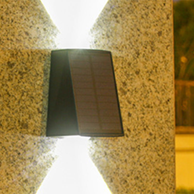 Modern Minimalist Solar Wasserdicht Trapezförmiges Rechteck ABS PVC LED Außen Wandleuchte Lampe Für Garten