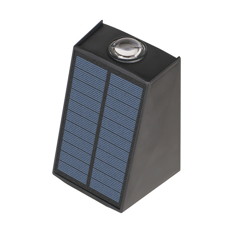 Modern Minimalist Solar Wasserdicht Trapezförmiges Rechteck ABS PVC LED Außen Wandleuchte Lampe Für Garten
