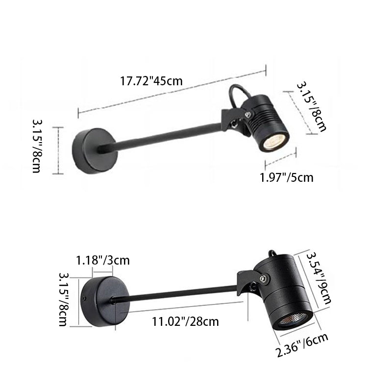 Moderne Einfachheit Wasserdicht Aluminium Eisen Verstellbare Zylinder Lange Stange LED Wandleuchte Lampe Für Außenpatio