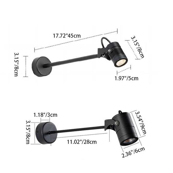 Moderne Einfachheit Wasserdicht Aluminium Eisen Verstellbare Zylinder Lange Stange LED Wandleuchte Lampe Für Außenpatio