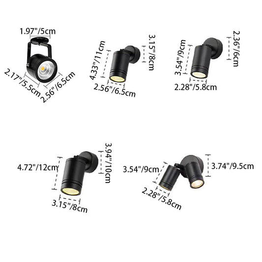 Moderne Einfachheit Wasserdicht Aluminium Eisen Verstellbare Zylinder Lange Stange LED Wandleuchte Lampe Für Außenpatio