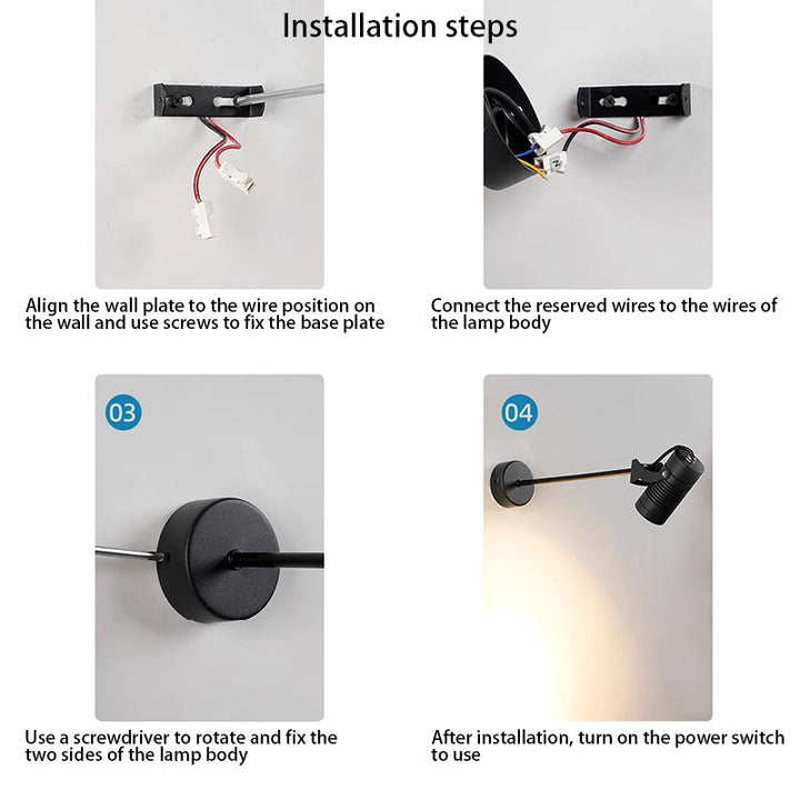 Moderne Einfachheit Wasserdicht Aluminium Eisen Verstellbare Zylinder Lange Stange LED Wandleuchte Lampe Für Außenpatio