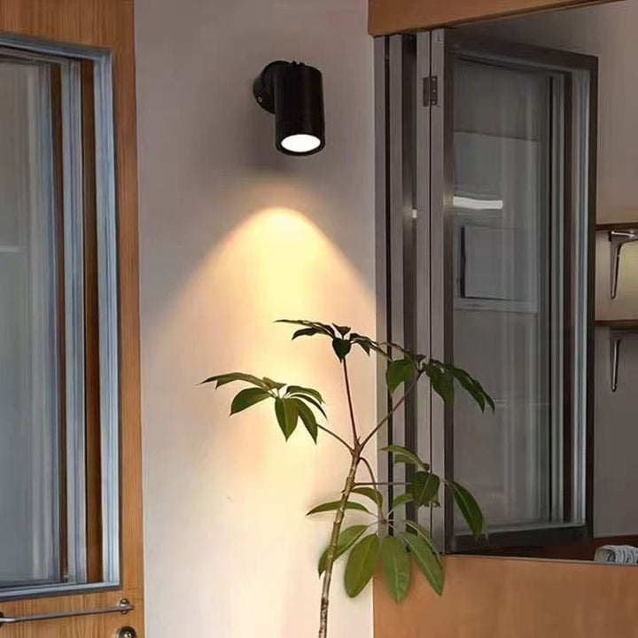 Moderne Einfachheit Wasserdicht Aluminium Eisen Verstellbare Zylinder Lange Stange LED Wandleuchte Lampe Für Außenpatio