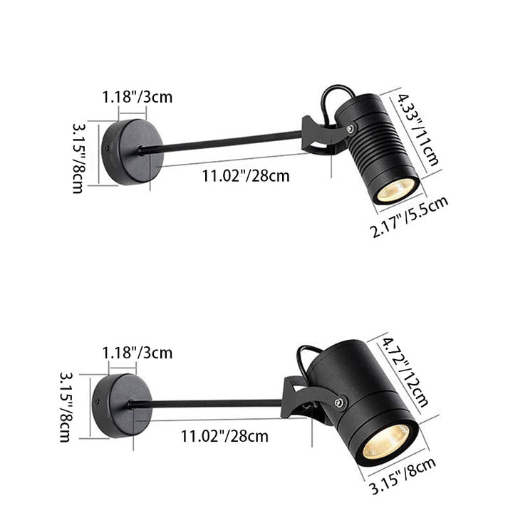 Moderne Einfachheit Wasserdicht Aluminium Eisen Verstellbare Zylinder Lange Stange LED Wandleuchte Lampe Für Außenpatio